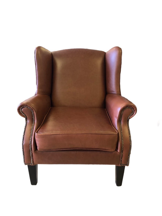Leather Wingback Occasional Chair